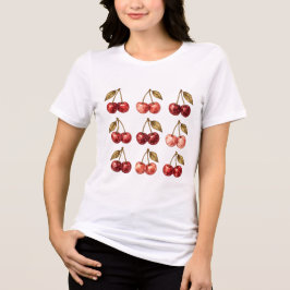 Vintage-Wasserfarben-Kirsch-Grafik-T-Shirt Tri-Blend Shirt