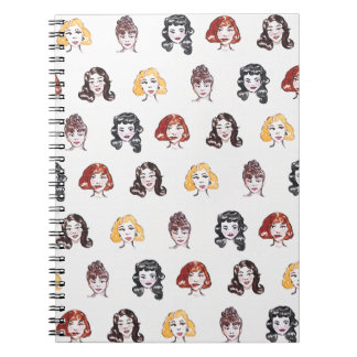 Vintage-Wasserfarben-Pin-Up-Notizbuch Notizblock