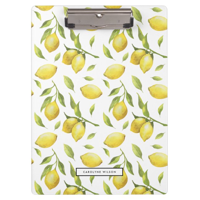 Vintage Wasserfarben und Grünmuster Klemmbrett (Vorderseite)