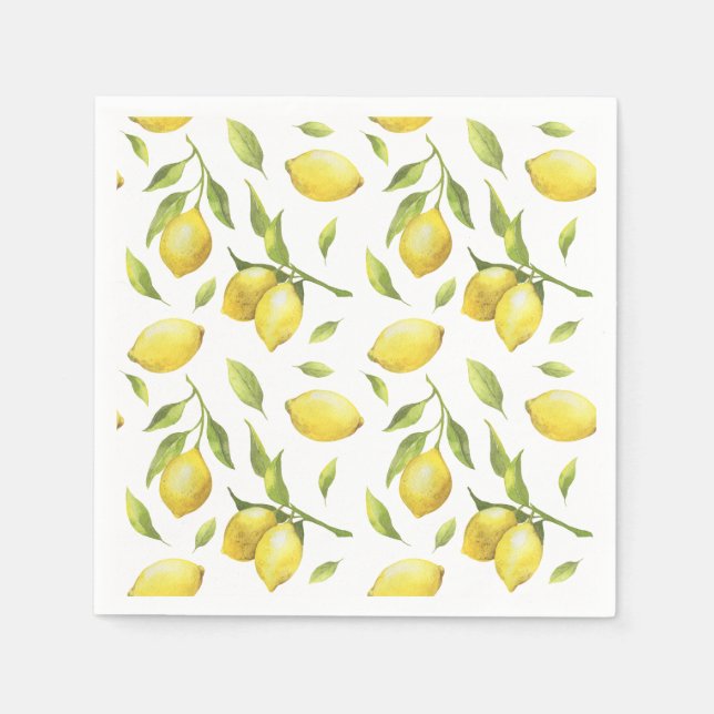 Vintage Wasserfarben und Grünmuster Serviette (Vorderseite)