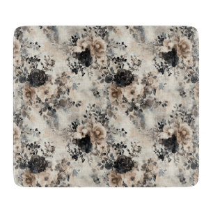 Vintage-Wasserfarbenrosen in Beige, Schwarz, Creme Schneidebrett