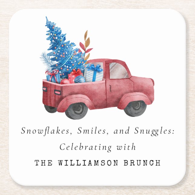 VINTAGE WASSERFARBSCHIRME PERSONALISIERT RECHTECKIGER PAPPUNTERSETZER (Vorderseite)