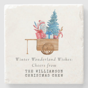 VINTAGE WASSERKRISTMAS PERSONALISIEREN STEINUNTERSETZER