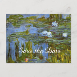 Vintage Wasserlilie Save the Date, Claude Monet Ankündigungspostkarte