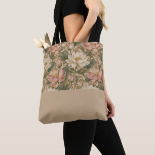 Vintage Wasserlotus Botanisches Blumenmuster