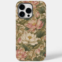 Vintage Wasserlotus Botanisches Blumenmuster