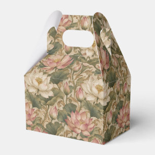 Vintage Wasserlotus Botanisches Blumenmuster Geschenkschachtel