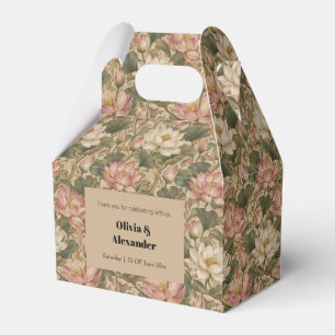 Vintage Wasserlotus Botanisches Blumenmuster Geschenkschachtel
