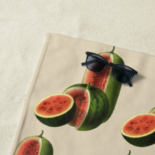 Vintage Wassermelonen Große Runde, Bio Lebensmitte Strandtuch
