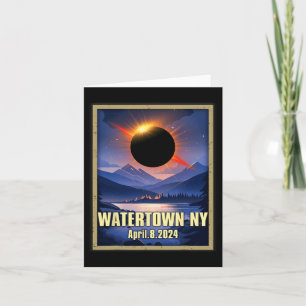 Vintage Wasserstadt Ny Total Solar Eclipse 2024 Karte