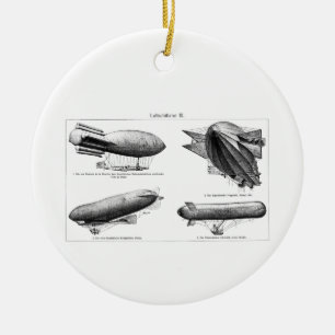 Vintage-Wasserstoff-Blimps Zeppeline Ballons Retro Keramik Ornament