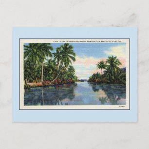 Vintage Wasserstraße zwischen Miami und Palm Beach Postkarte