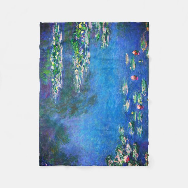 Vintage Water Lilies by Claude Monet Fleecedecke (Vorderseite)