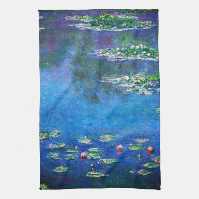 Vintage Water Lilies by Claude Monet Geschirrtuch (Vertikal)
