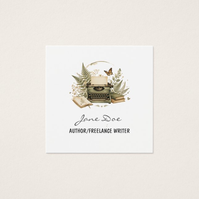 Vintage Watercolor Author Business Card (Vorderseite)