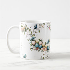 Vintage Watercolor Easter Birds & Floral Spring Kaffeetasse