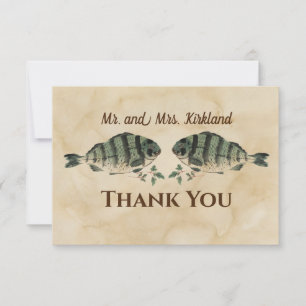 Vintage Watercolor-Fische personalisiert Dankeskarte