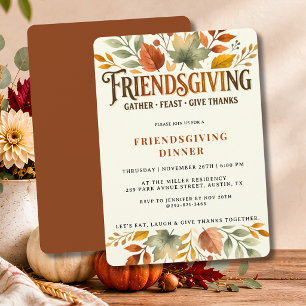 Vintage-Watercolor-Friendsgiving-Dinnerparty Einladung