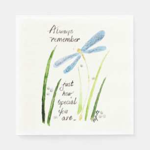 Vintage Watercolor-Libelle: Erinnern Sie sich imme Serviette