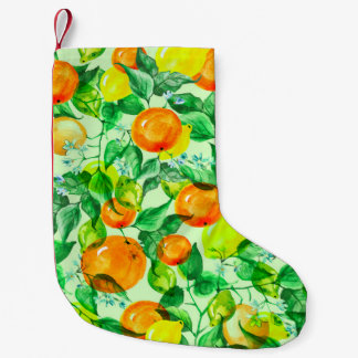  Vintage watercolor pattern - Lemon branch with fl Kleiner Weihnachtsstrumpf