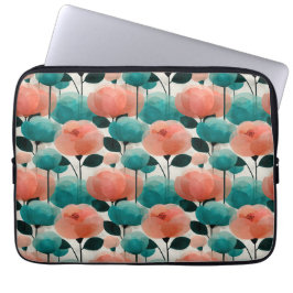 Vintage Watercolor Pink and Green Floral Laptopschutzhülle