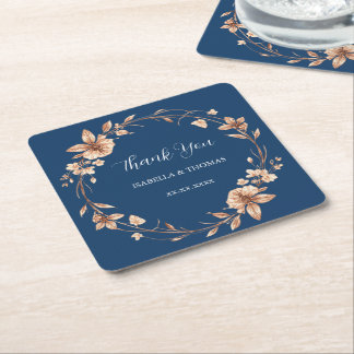 Vintage watercolor rose gold Daisy Floral Botanica Rechteckiger Pappuntersetzer