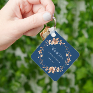 Vintage watercolor rose gold Daisy Floral Botanica Schlüsselanhänger