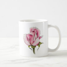 Vintage Watercolor-Rosen-Tasse