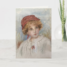 Vintage Watercolour Portrait | Blank Greeting Card Karte