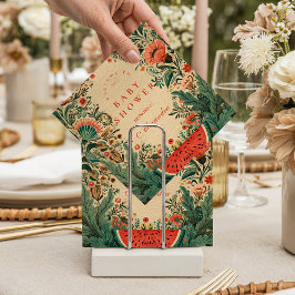 Vintage Watermelon Garden Botanical Baby Shower Serviette