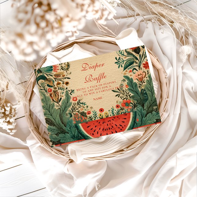 Vintage Watermelon Garden Diapper Raffle  Begleitkarte (Von Creator hochgeladen)