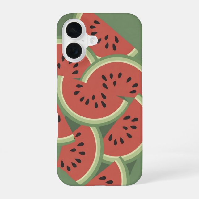 Vintage Watermelon Slices iPhone 16 Hülle (Rückseite)