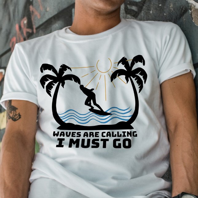 Vintage Waves rufen, muss Surfpalme gehen T-Shirt (Von Creator hochgeladen)