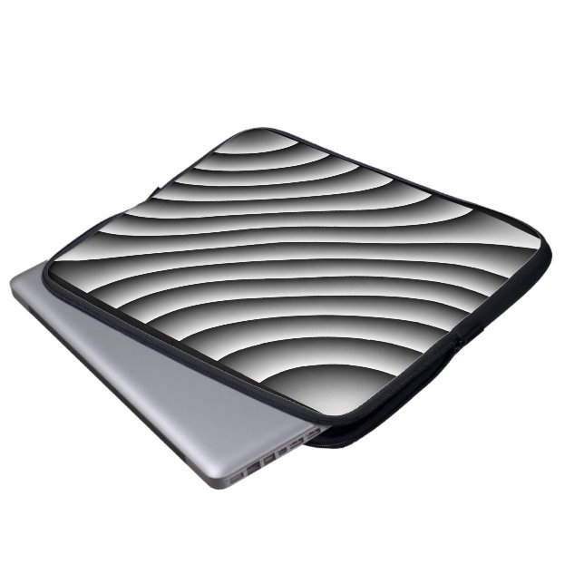 Vintage Wavy Lines Notebook-Bag Laptopschutzhülle (Vorne Knopf)