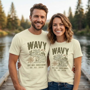 Vintage Wavy River Guide Retro Sommerurlaub T-Shirt