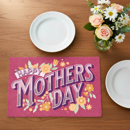 Vintage Wavy Typografie Muttertagsgeschenk Rot Laminiertes Tischset