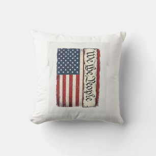 Vintage We the People Flag Patriotes Shirt Design_ Kissen