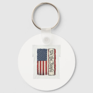 Vintage We the People Flag Patriotes Shirt Design_ Schlüsselanhänger