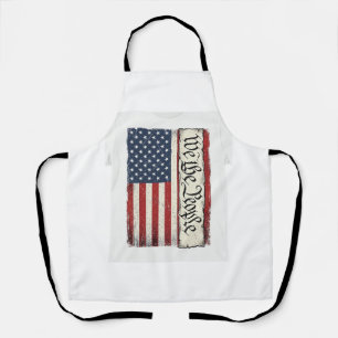 Vintage We the People Flag Patriotes Shirt Design_ Schürze