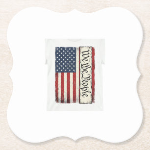 Vintage We the People Flag Patriotes Shirt Design_ Untersetzer