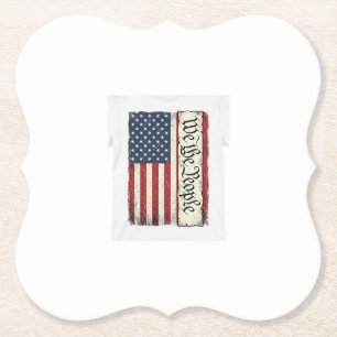 Vintage We the People Flag Patriotes Shirt Design_ Untersetzer