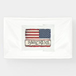 Vintage We the People Flagge Patriotisches Shirt D Banner