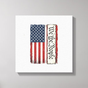 Vintage We the People Flagge Patriotisches Shirt D Leinwanddruck