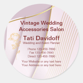 Vintage Wedding Accessoires Salon Goldene Lilie Runder Aufkleber