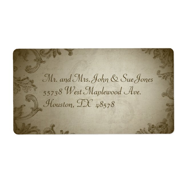 Vintage Wedding Address Label (Vorne)