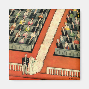 Vintage Wedding, Art Deco Bridge und Groom neu ver Magnet