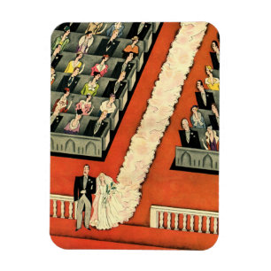 Vintage Wedding, Art Deco Bridge und Groom neu ver Magnet