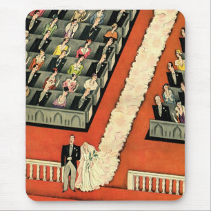 Vintage Wedding, Art Deco Bridge und Groom neu ver Mousepad