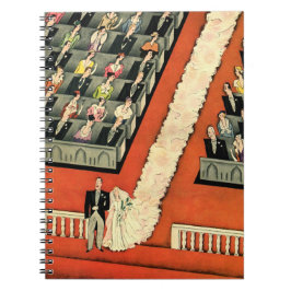 Vintage Wedding, Art Deco Bridge und Groom neu ver Notizblock