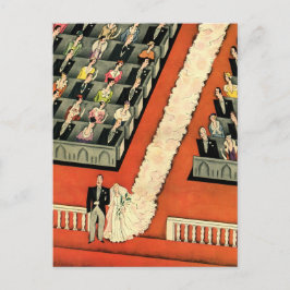 Vintage Wedding, Art Deco Bridge und Groom neu ver Postkarte